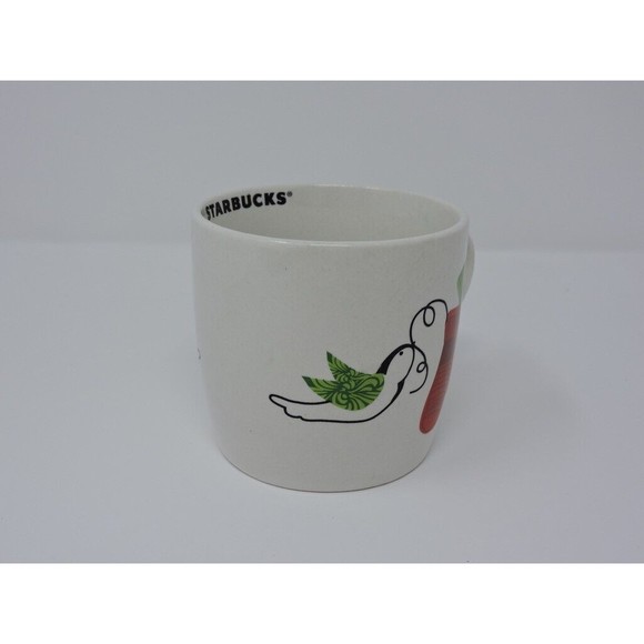 2011 Starbucks Holiday Dove & Mittens Red & Green White Coffee Mug Cup 10oz - Picture 2 of 14